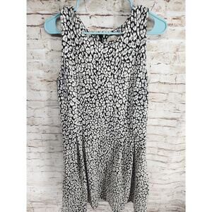 Loft Dress Size 12T Sleeveless Tall Dress For & Flare Black & White